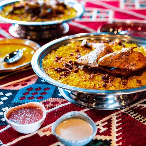 Chicken Mandi with Rice and salat